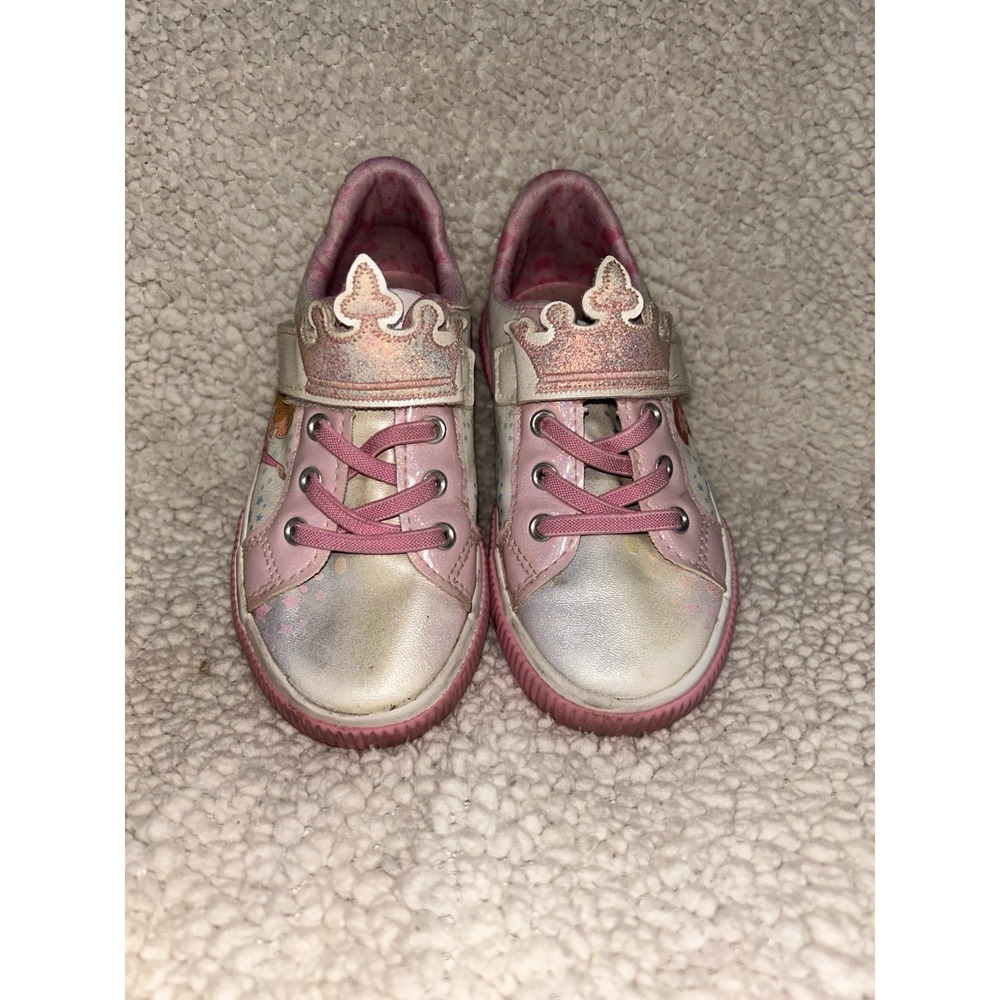 Disney Pink Glitter Crown Disney Princess Girls Sneakers Size 11 Ground up